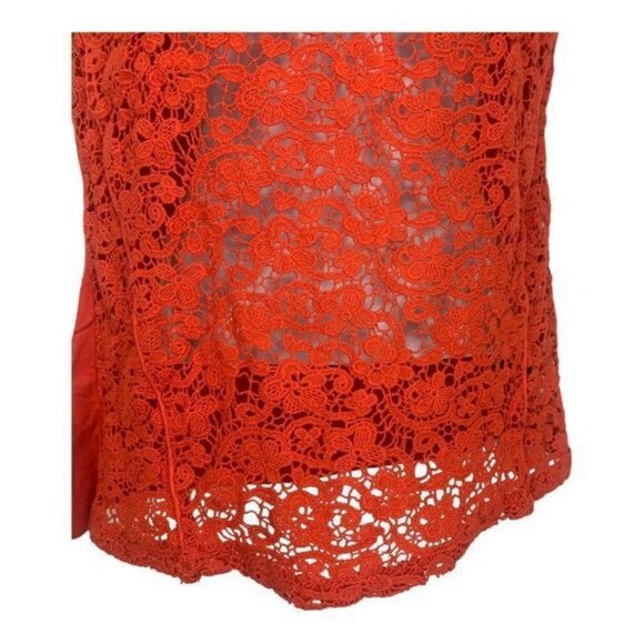 The Limited Womens Red Lace Overlay Blouse Top Size Small Cotton/Nylon - Picture 2 of 6